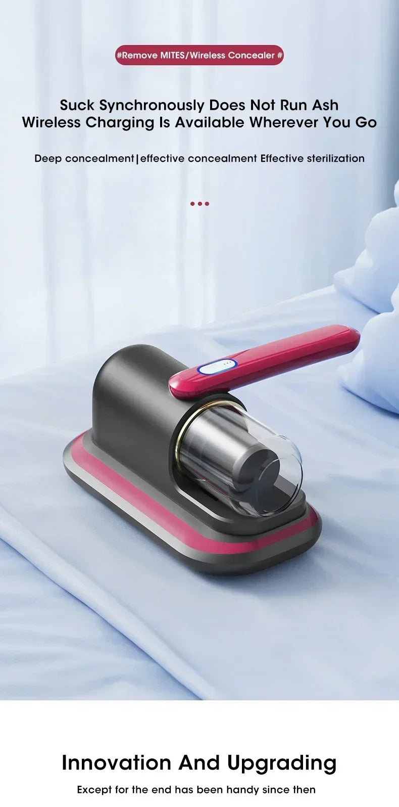 HelperinCleanliness™Cordless Mattress Vacuum Mite Remover – Deep Clean for a Healthier Home
