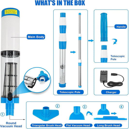 HelperinCleanliness™3   in   1   Cordless   Rechargeable   Pool   Vacuum   Cleaner