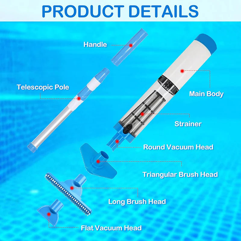 HelperinCleanliness™3   in   1   Cordless   Rechargeable   Pool   Vacuum   Cleaner