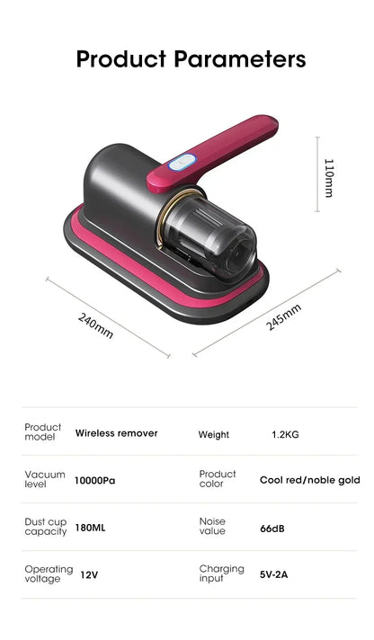 HelperinCleanliness™Cordless Mattress Vacuum Mite Remover – Deep Clean for a Healthier Home